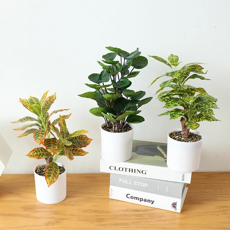 Artificial plant in bamboo pot monstera for office and home decor - view 5