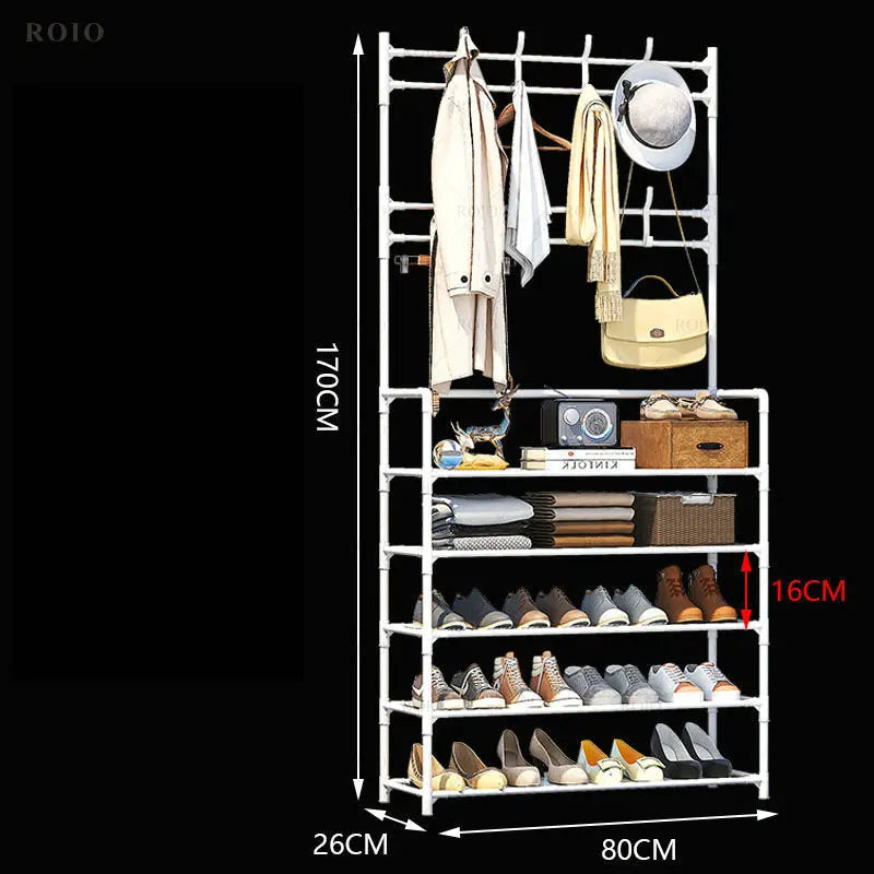 Shoe shelf coat rack and clothing organizer - W5-80