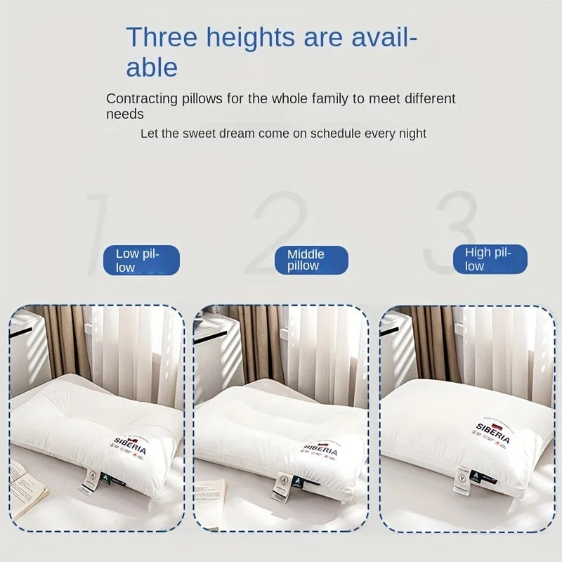 All Cotton Pillow with Thickened and Encrypted Core for Neck Protection, Available in 3 Heights, Bedroom Pillow, White - view 3