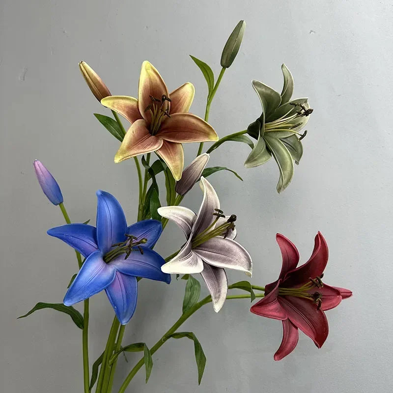 Artificial lys branch floral decoration for interior - view 2