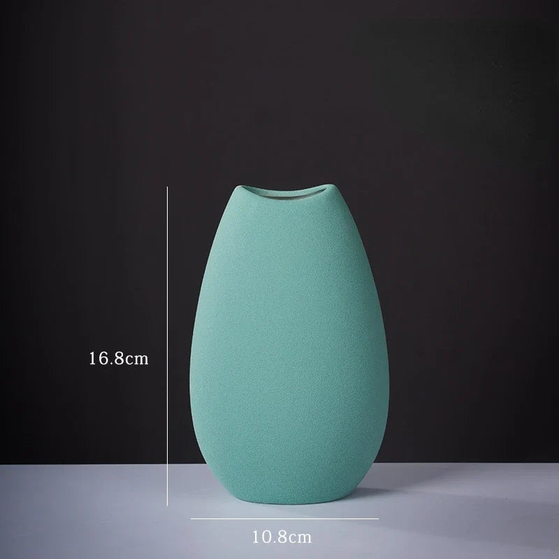 Ceramic Small Vase for Home Decoration, Simple and Modern, Round Flowers, Solid Color, New - 35
