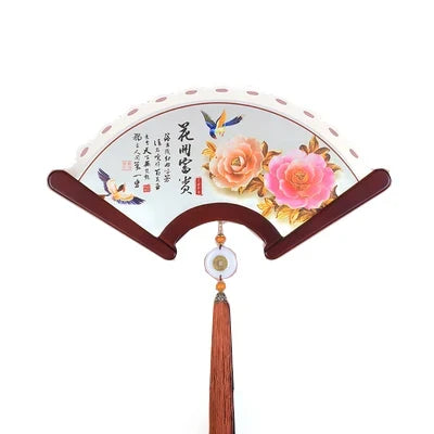 Japanese retro style wooden wall sconce fan LED - Trichromatic Light / 13