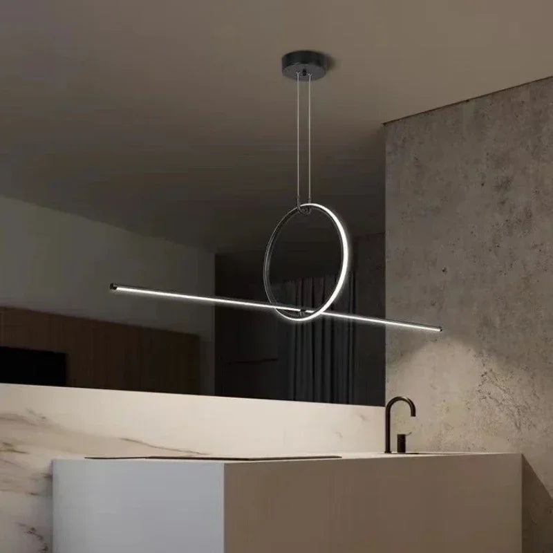 Modern minimalist led pendant light with remote control for indoors - view 5
