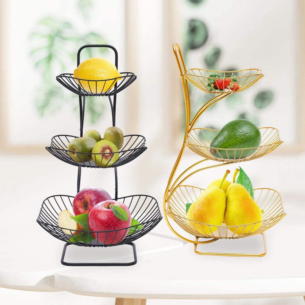Three-level storage rack for vegetable fruit