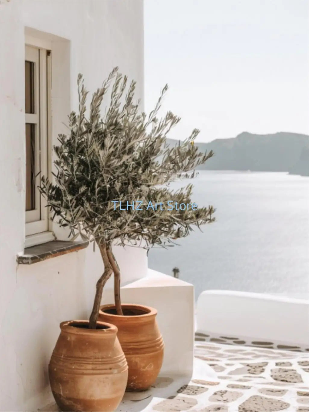 Modern landscape posters of travel in summer in Greece - 60X80cm Unframed / 16