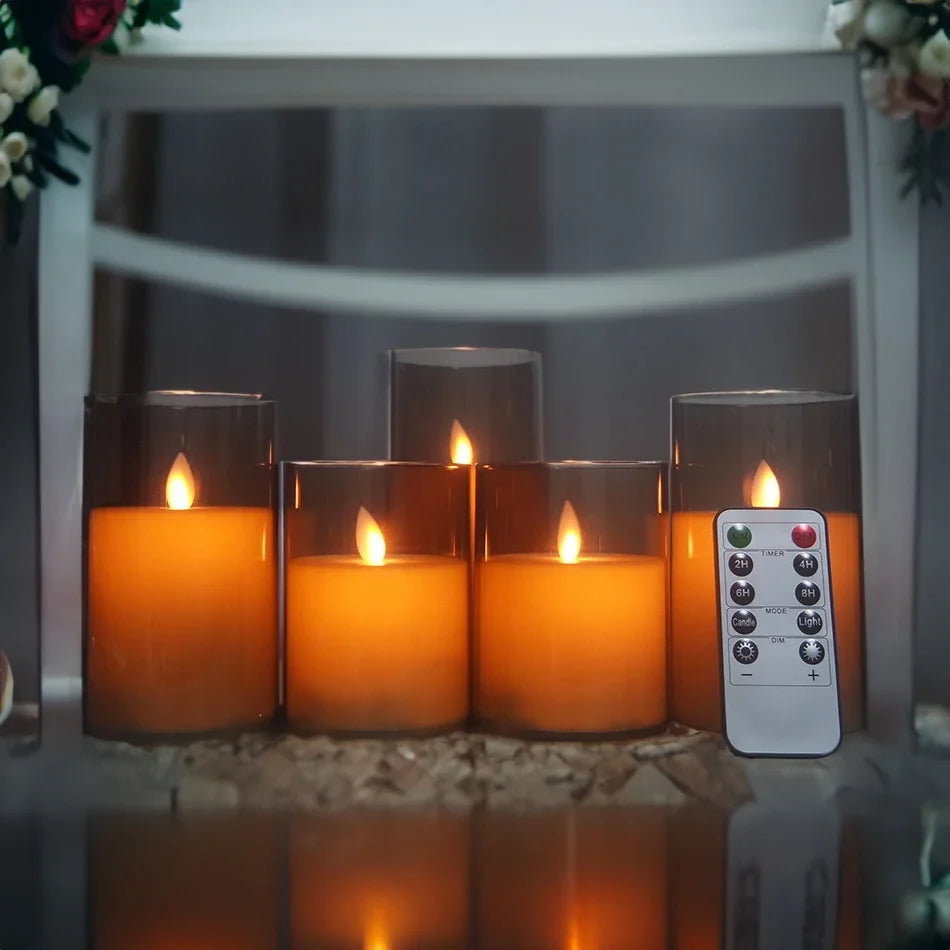3pcs/set USB Rechargeable Led Pillar Candle,Flameless Remote control,Timer LED Candle Light table decorative,Christmas Candles - view 3