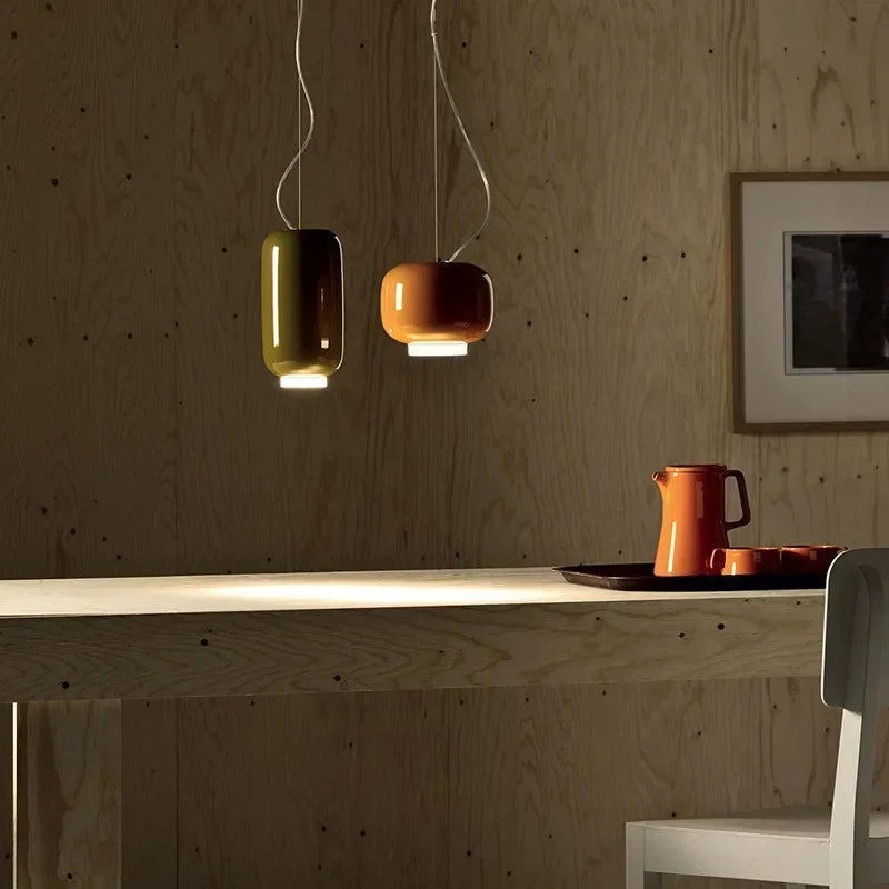 Modern pendant light in glass bright and colorful design