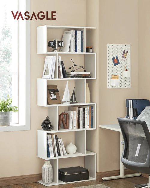 6-Tier Bookcase and Storage Unit Room Divider