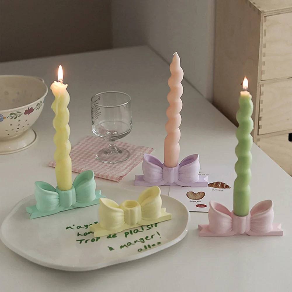 Korean vintage candlestick in the shape of a creative decorative knot