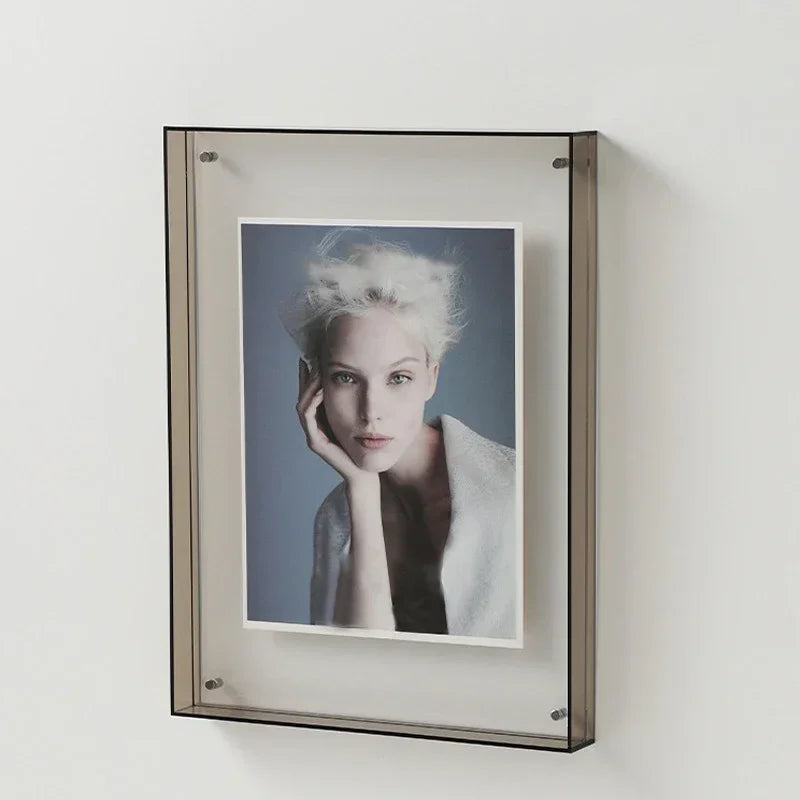 Acrylic photo frame ins decoration wall table transparent - Gray / 21x30cm
