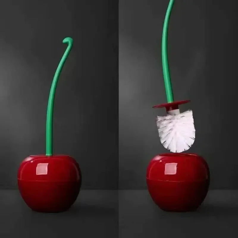 Cherry toilet brush with long handle and creative support - view 2