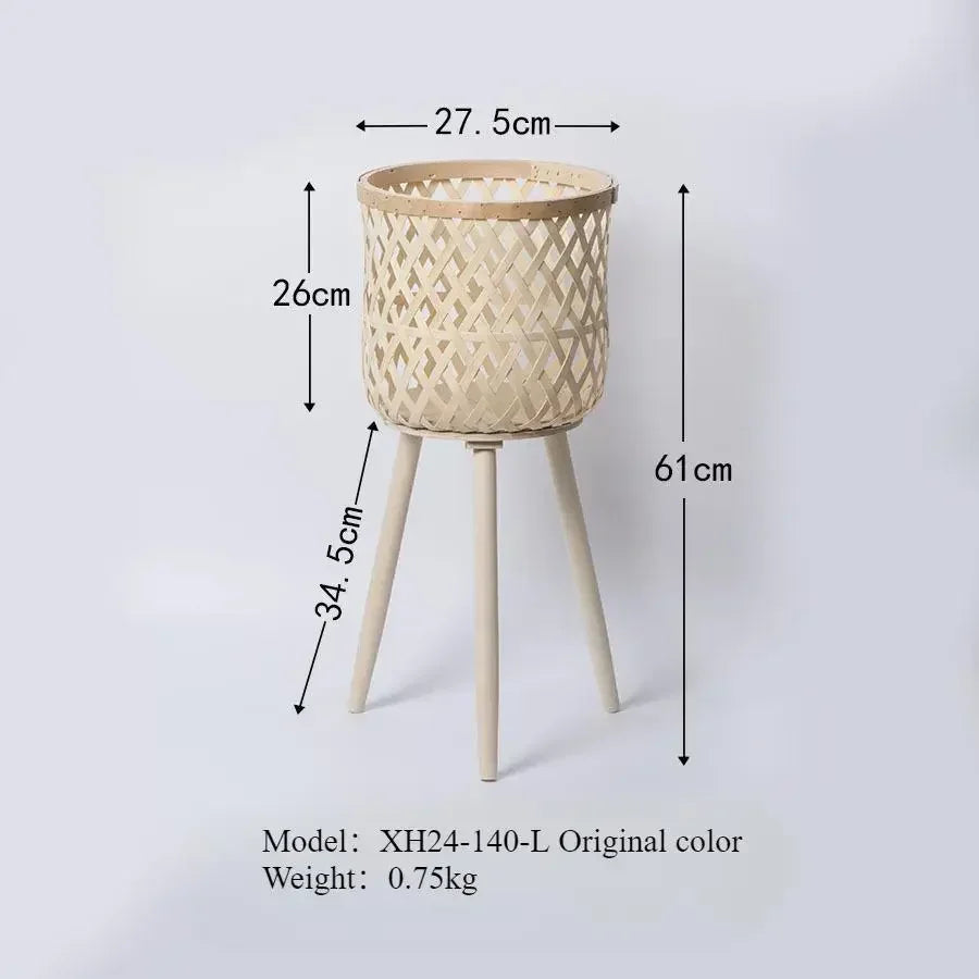 Braided rattan flower holder for interior decoration - XH24-140L