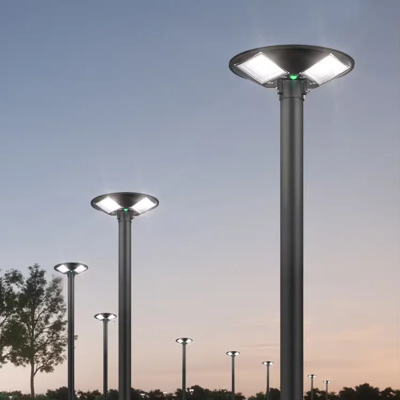 Round solar lamp for garden and outdoor lighting - view 2