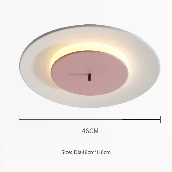 Modern minimalist ceiling lamp in acrylic iron with coloured led light - Sand Pink-D46cm / Cool Light 6000K