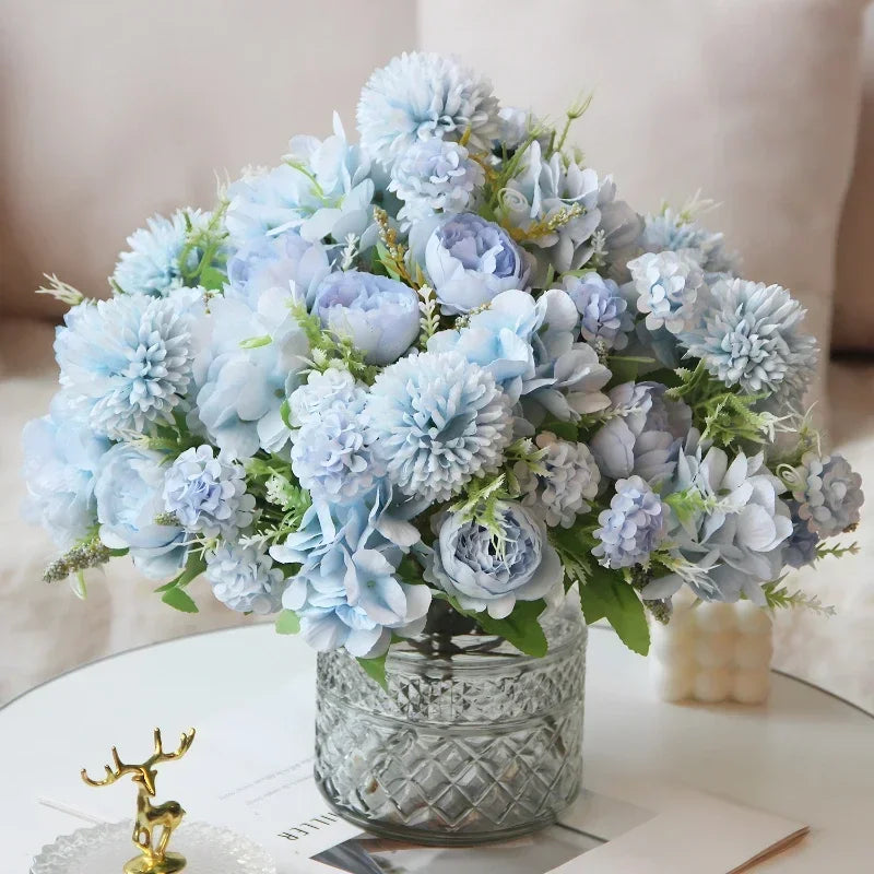 Bouquet of artificial peonies hortensias for festive decoration - view 5