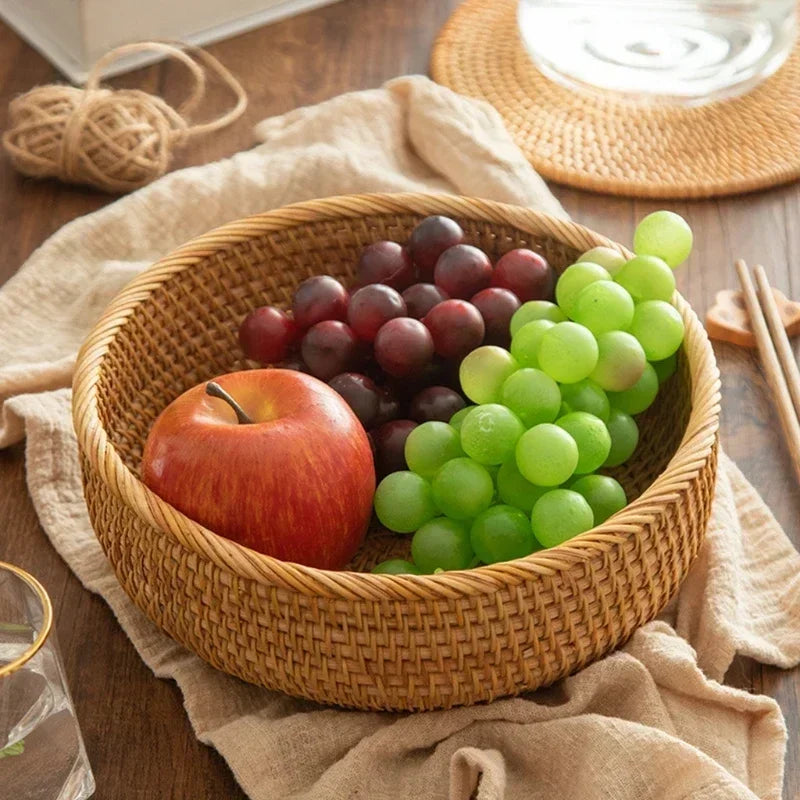 Woven storage basket in rattan for kitchen and picnic - view 5