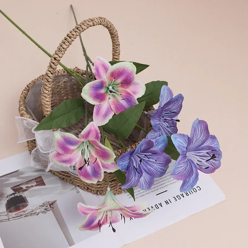 Decorative silk lilies flowers for interior and exterior - view 4