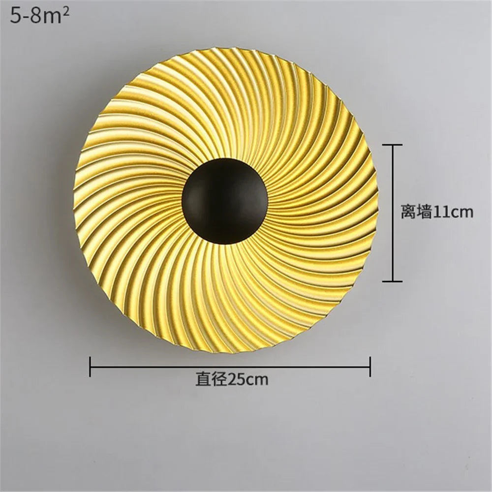 LED wall sconce round in decorative Nordic metal for modern interior - Je