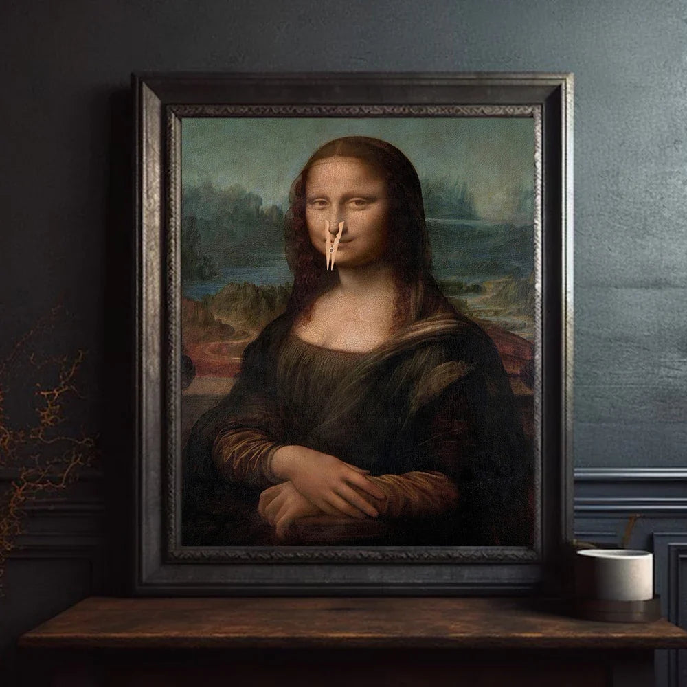 Vintage toilet panel portrait of the mona lisa amusing decor - view 4