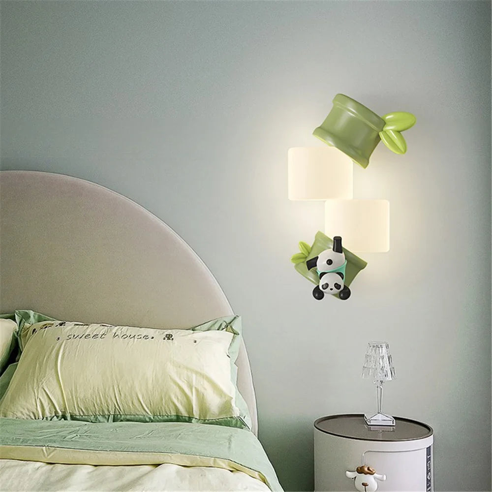 Wall sconce with led monkey and panda for children - view 3
