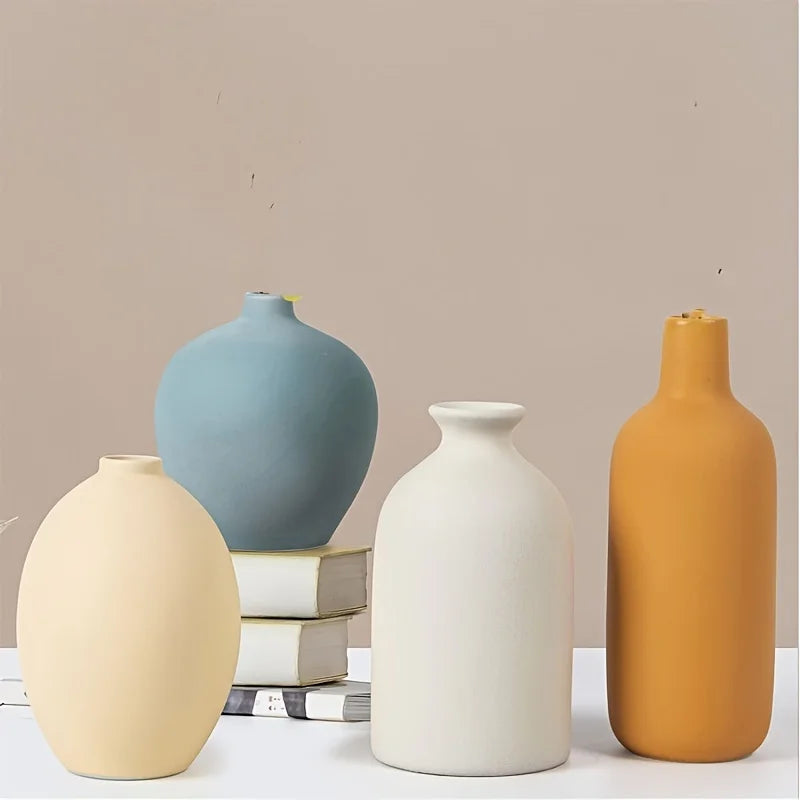 1pc ceramic vase works of art, living room bedroom study cafe and other ornaments, gifts for lovers during festivals. - baicai -4pc