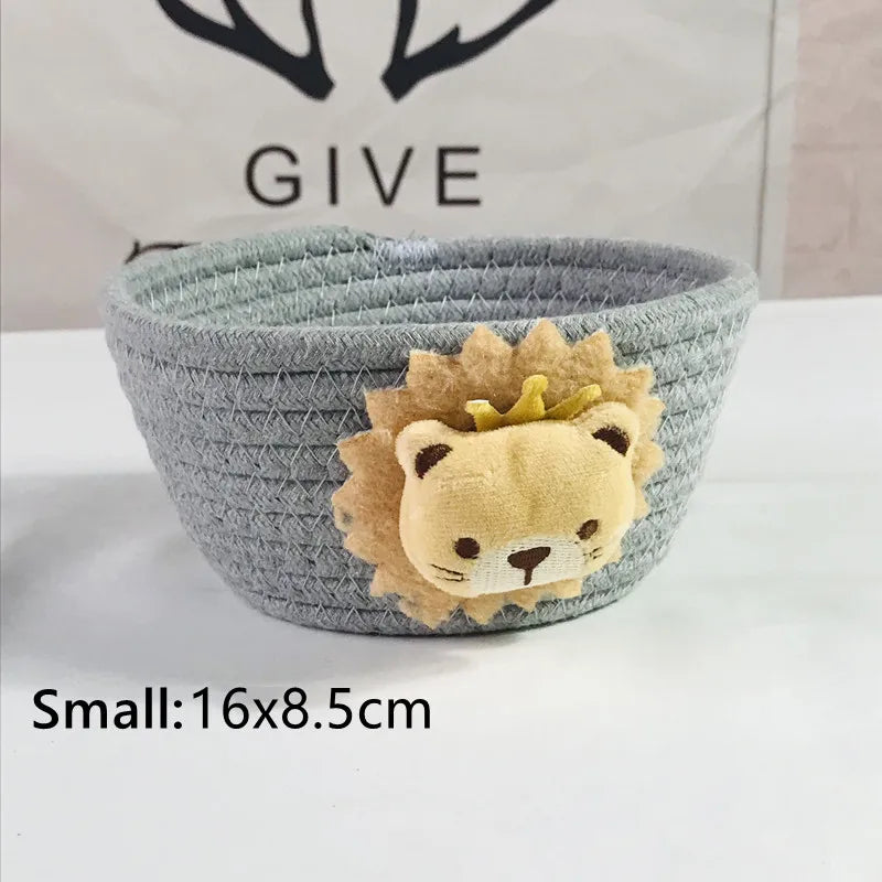 Woven storage basket for toys and various objects - Grey S