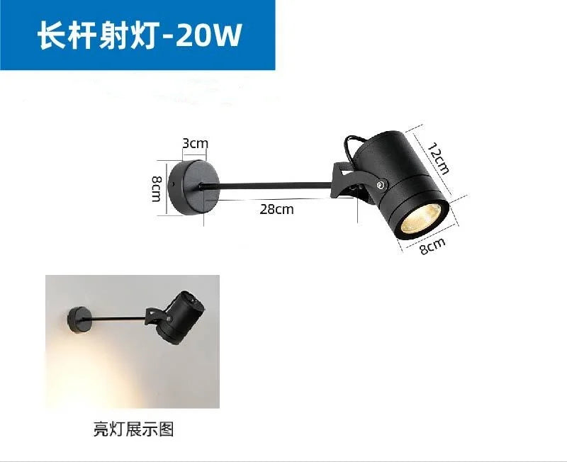 Wall sconce waterproof led adjustable perch for sign - B 20W / Warm White 3000K