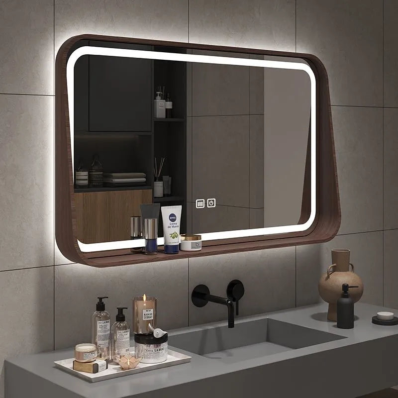 Nordic solid wood mirror for hanging bathroom - view 3