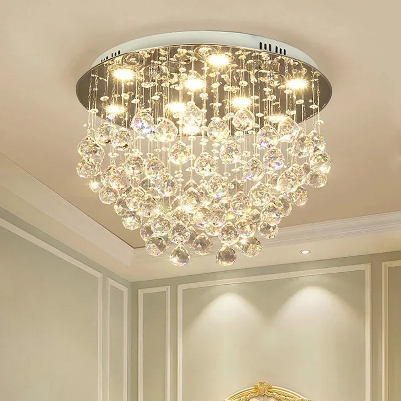 Led chandelier with crystal balls for modern interior - view 5