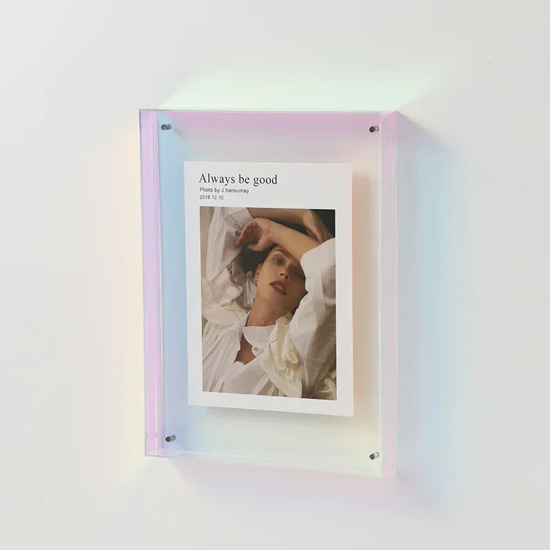Transparent acrylic frame for various photos and decorations - Colorful / 21x30cm