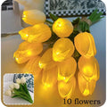 Decorative tulip lamp with artificial flowers for indoors - White / 5 fleurs