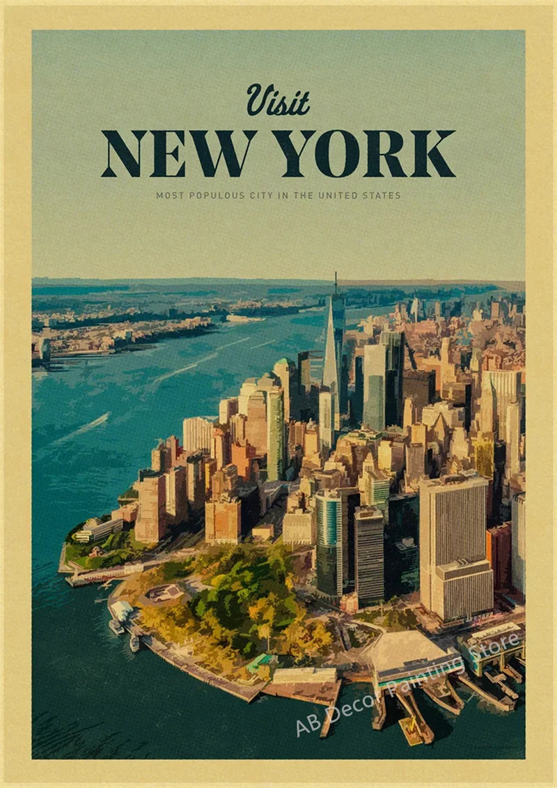 Retro Travel Poster Wall Art for Tourism, Design 36 - 36 / A3 16.5 x 11.8 inches