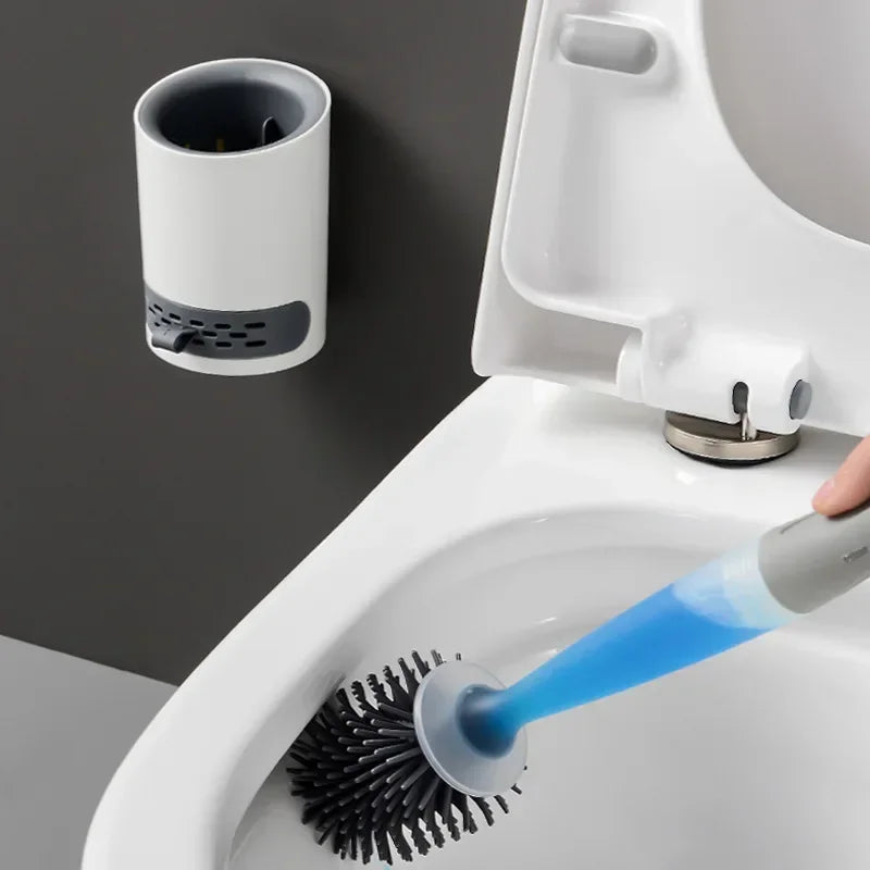 Set of rechargeable silicone cleaning brushes with wall support - view 2
