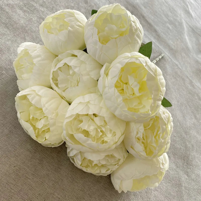Timeless Artificial Peony Bouquet for Weddings - Milk White
