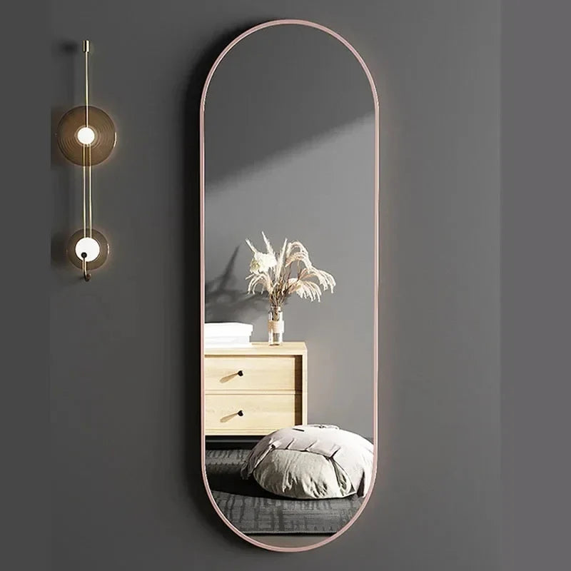 Eye-catching mirror oval design in full length metal - view 2