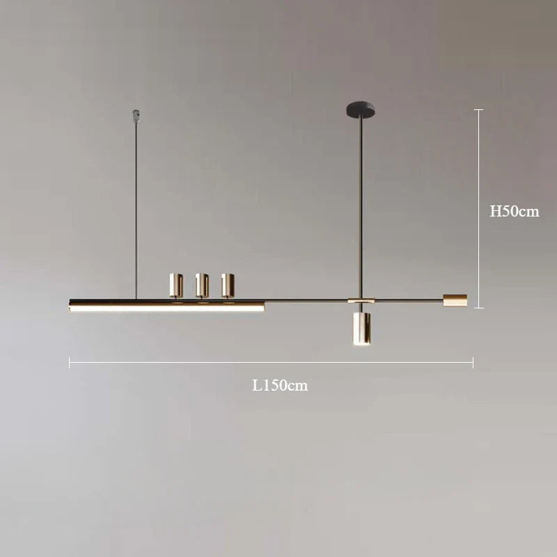 Modern Nordic minimalist design chandelier for interior decoration - C-150cm Gold / Neutral Light