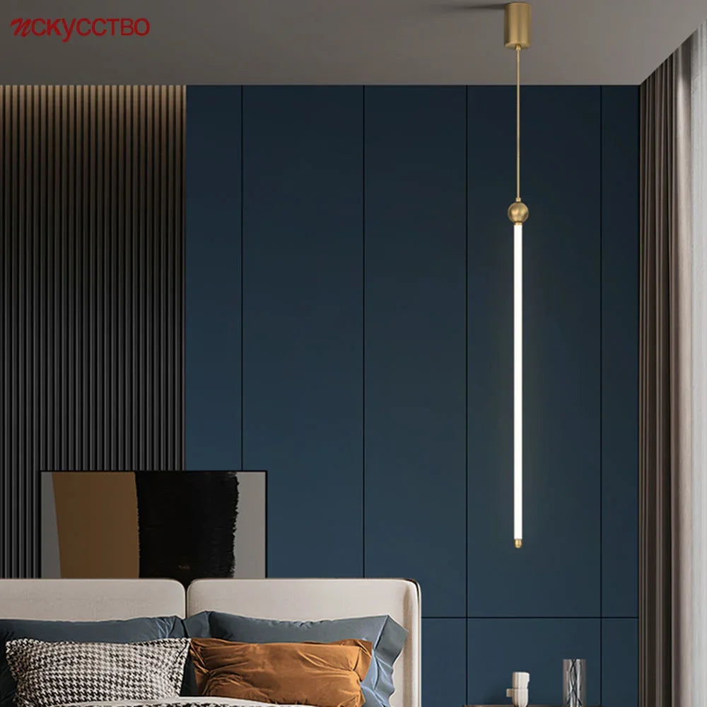 Minimalist Nordic pendant light in light tube for elegant interior