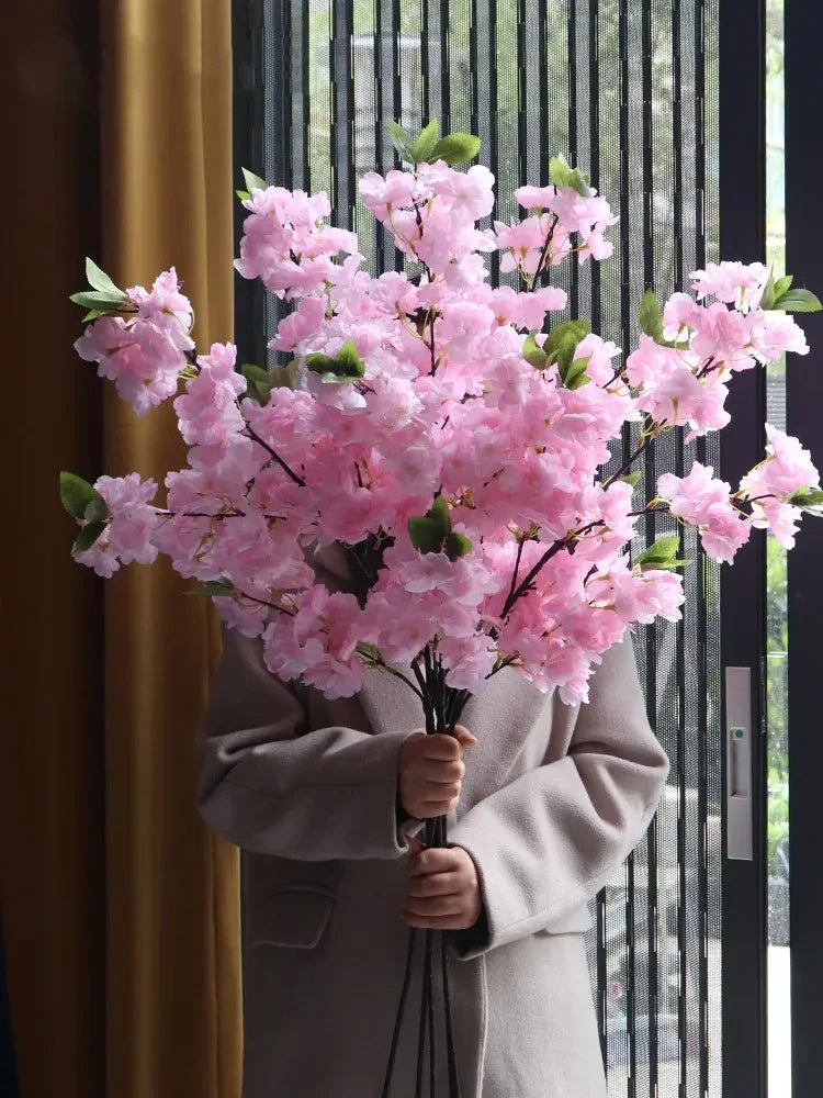 Artificial cherry flower branch for soft decoration