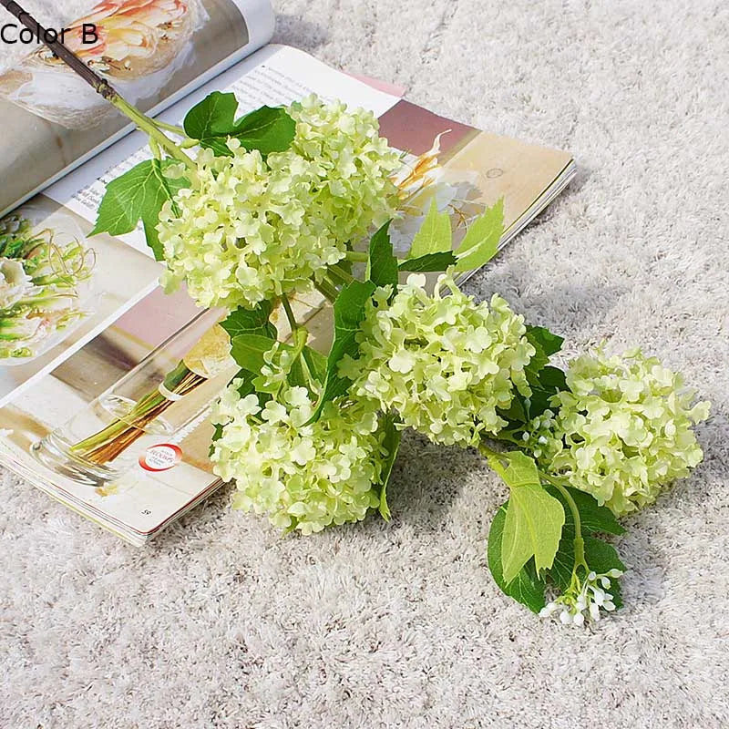 Silk Hortensia Snowball Artificial Flower Arrangement, Style Two - view 6