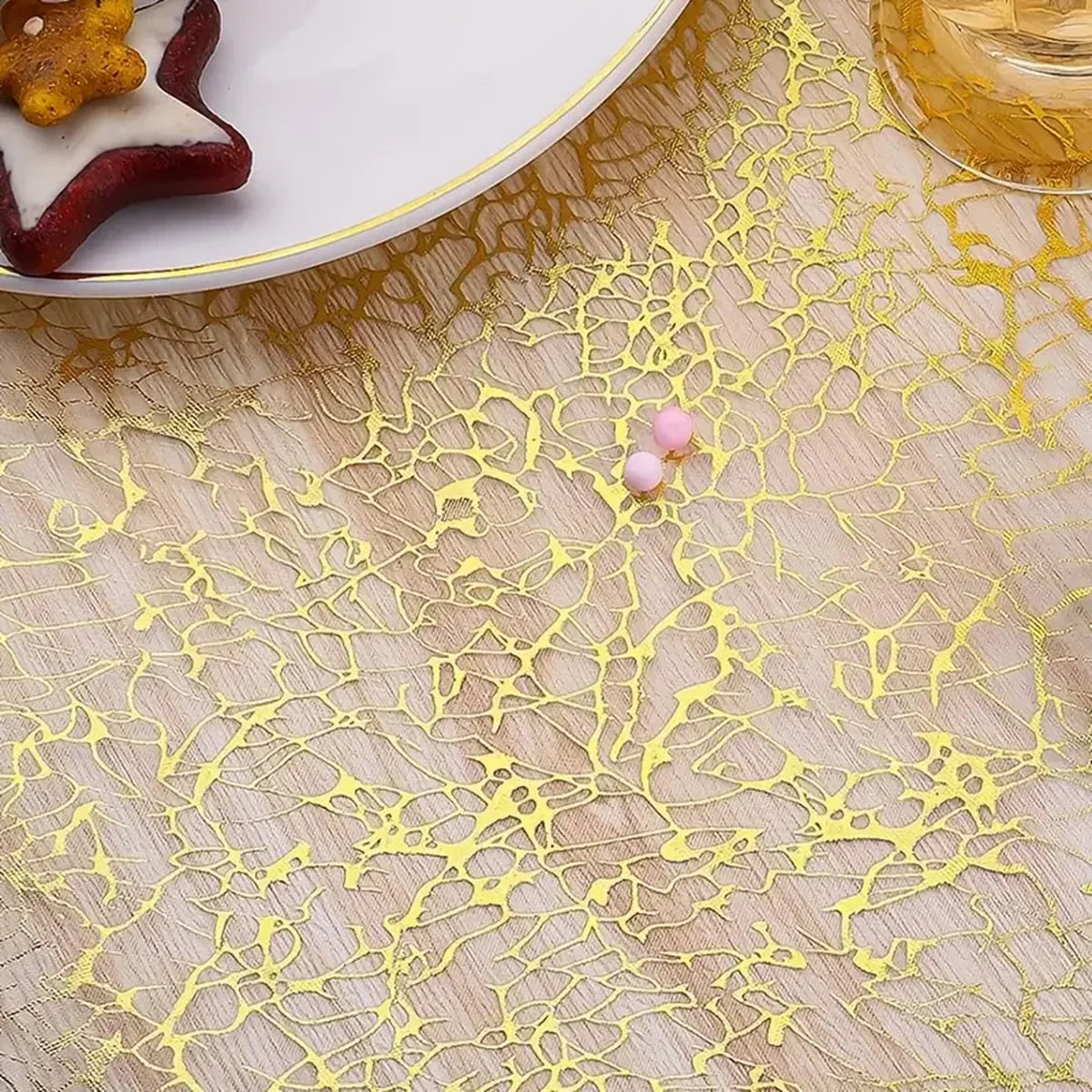 Pink gold table runner glitter metallised party - view 7