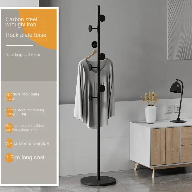 Floor To Floor Bedroom Light Luxury Rock Plate Base Metal Hanger, Marble Scarf and Bag Rack for Entering The Home Coat Rack - Style11