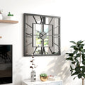 Luxury wall clock in iron with decorative mirror - Miroir / Diameter 50cm