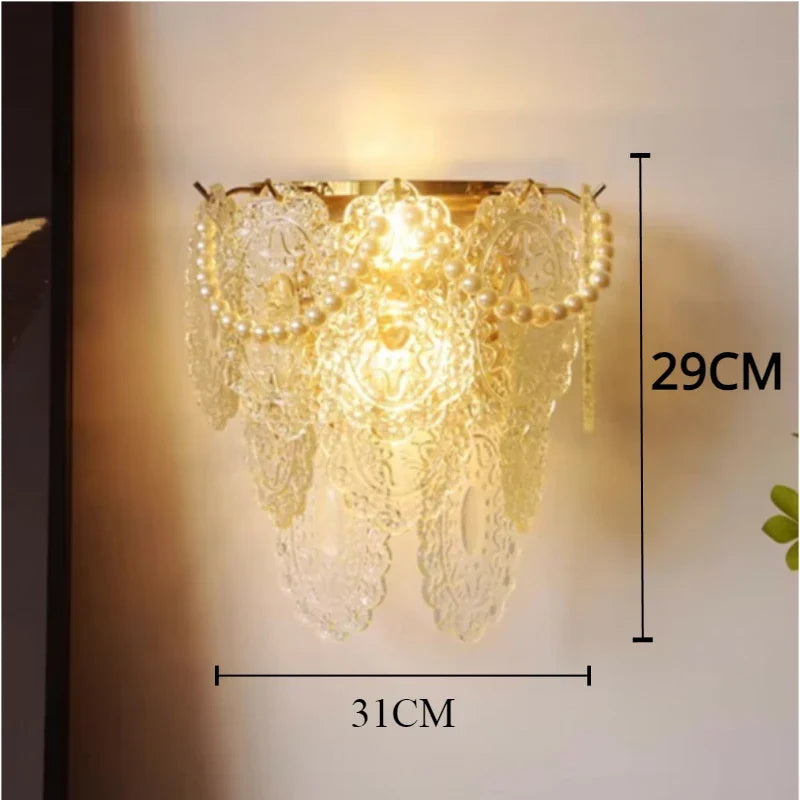 LED glass wall sconce for modern interior decoration - B3-perle
