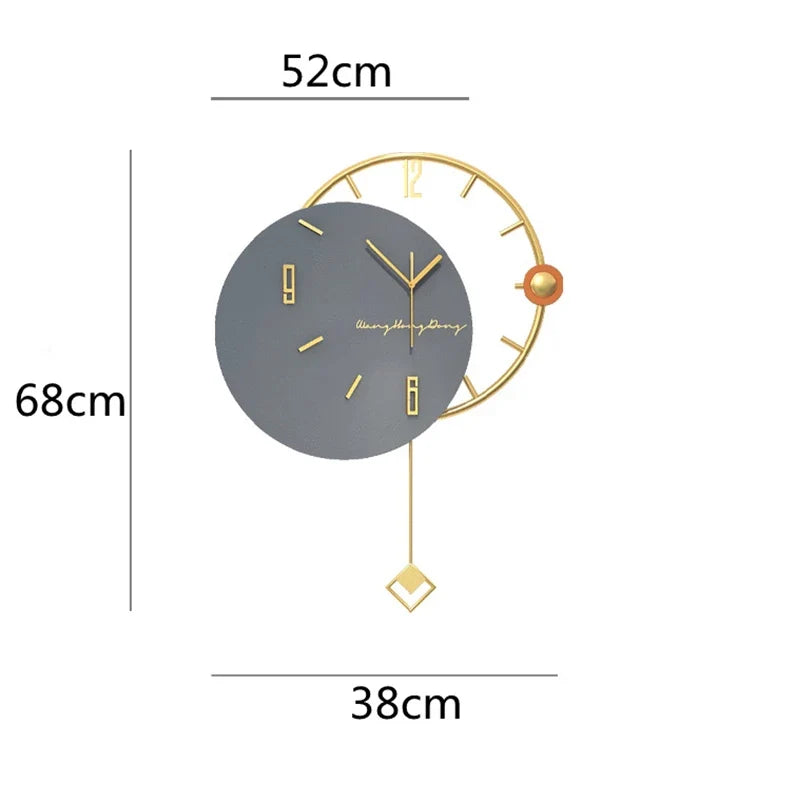 Large 3D Nordic Swingable Art Wall Clock, Modern Design, Home Living Room Clocks, Silent Home Decoration, Hanging Horologe - view 4