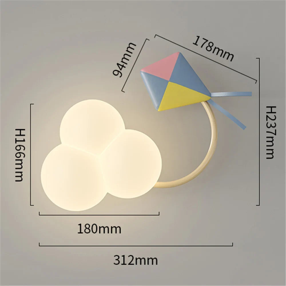 LED wall sconce for decorative and playful children - C / 3 Color Light