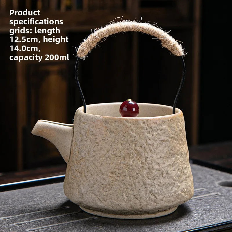 Japanese retro kungfu ceramic textured tea service - view 7