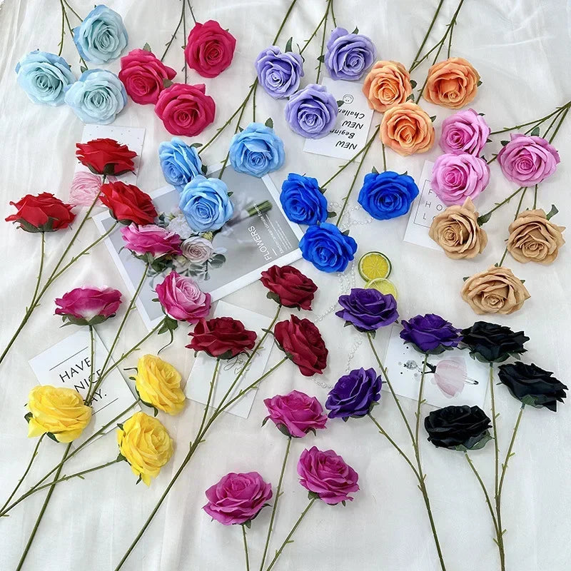 Artificial silk rose branches for elegant decoration - view 6