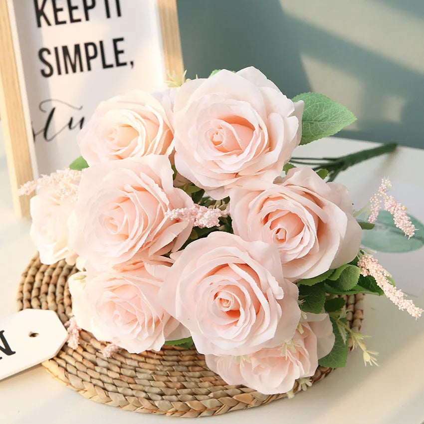 45cm Silk Rose Bouquet for Wedding Decor - view 6