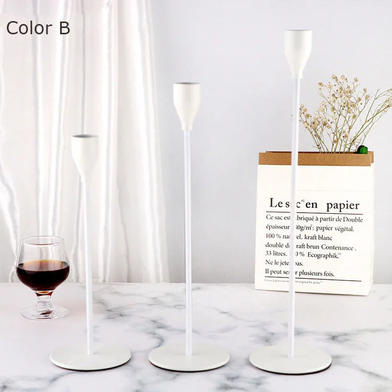 Luxurious metal candle holders for wedding and elegant decoration - Set B 1