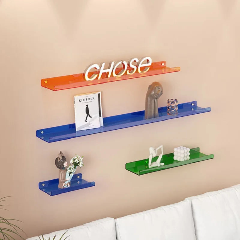 Transparent acrylic floating wall shelf for organized storage - view 10